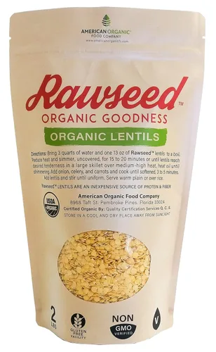 Vista 8 de Lentejas certificadas orgánicas Rawseed Multicolor 2 lb 4 Pack que contiene: Negro, Naranja, Francés y Marrón (1 bolsa de cada uno). Este paquete