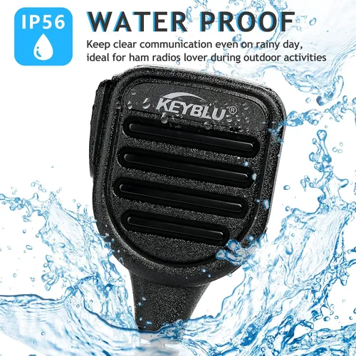 Vista 5 de Micrófono de altavoz impermeable para hombro con 2 pines, bidireccional, compatible con radios walkie talkie UV-5R, BTECH, Kenwood, Retevis