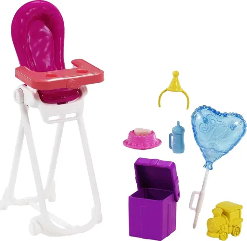 Vista 4 de Barbie Skipper Babysitter Inc - Juego de alimentación de cumpleaños con muñeca Skipper, muñeca de bebé que cambia de color, silla alta y accesorios