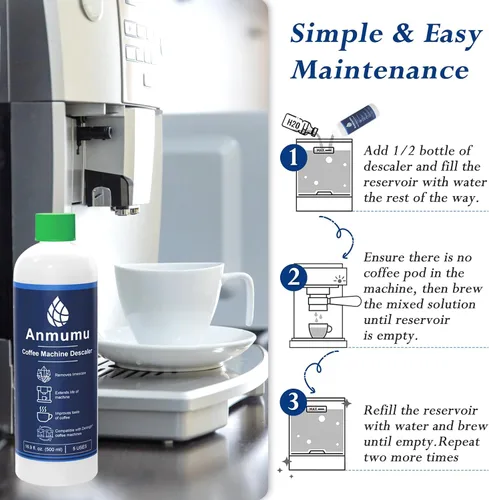 Vista 7 de Anmumu Delonghi* Limpiador descalcificador EcoDecalk para todas las máquinas Delonghi*, solución de descalcificación delonghi* 5 usos