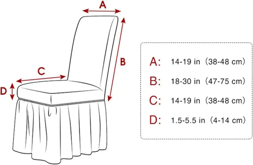 Vista 3 de Elastic Dining Chair Cover With Skirt, Polyester Spandex Furniture Protector, Removable And Washable, Universal(Beige,2 PCS)