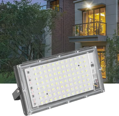 Vista 7 de plplaaoo Luz de inundación LED de 100 W, luces de inundación al aire libre, luz de trabajo LED súper brillante, luz de inundación luminosa de 10000