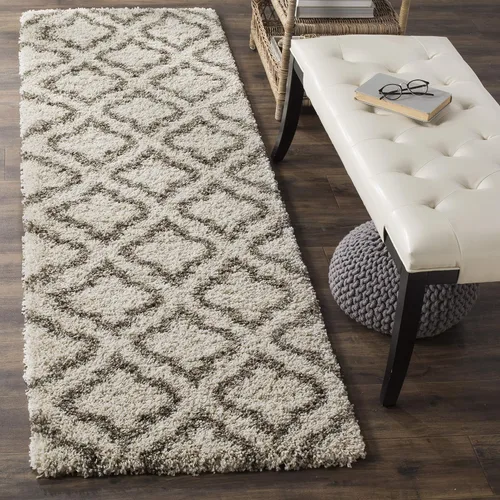 Vista 11 de SAFAVIEH Hudson Shag Collection - Alfombra decorativa de 2 x 3 pies, diseño marroquí, color gris y marfil, no desprende pelusa y de fácil cuidado, 2