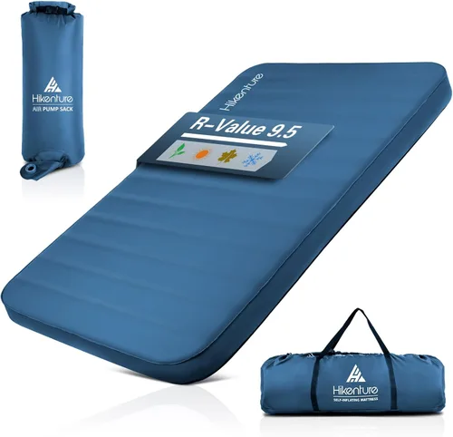 Vista 7 de Hikenture Colchoneta de dormir autoinflable de 4 pulgadas de grosor con valor 9.5 R, colchón de campamento Comfort Plus con saco de bomba