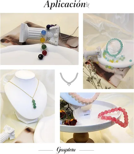 Vista 3 de 1200 PIEZAS 8mm Cuentas de Vidrio para Hacer Joyas, Kit de 24 Colores de Cuentas de Cristal para Pulseras, 2 Cajas de Cuentas Redondas Adecuadas