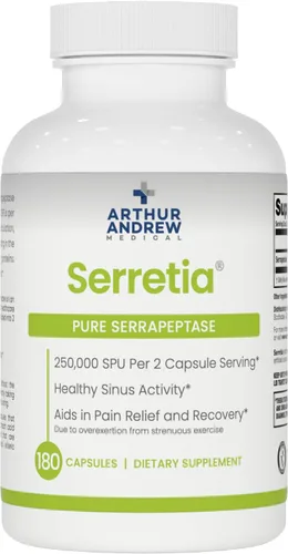 Vista 12 de Arthur Andrew Medical, Serretia, fórmula de serrapeptasa para apoyo muscular y sinusal, 30 cápsulas