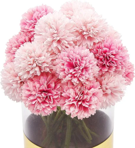 Vista 18 de 10 plantas artificiales de flores artificiales de seda de crisantemo, arreglos de hortensias, ramos de boda, decoración del hogar, cocina, jardín