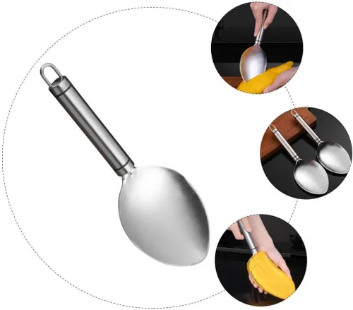 Vista 7 de Alipis Herramientas de preparación de mango, cuchara de acero inoxidable para cortar mango con mango antideslizante, divisor de frutas, cortador