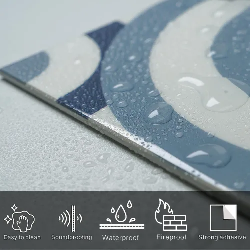Vista 5 de COLAMO Azulejos de Lujo 10 Piezas Azul Brillante Despegar y Pegar, Autoadhesivos para Salpicadero de Cocina para Pared de Acento, Azulejo de Pared
