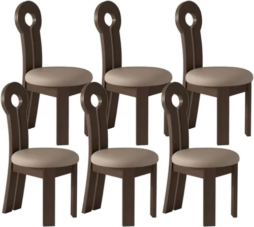 Vista 47 de YVYKFZD Dining Chairs Set, Solid Wood Dining Room Chair, Upholstered Kitchen Chairs, Unique Key-Shaped Living Room Chair, for Offices Bedroom Study