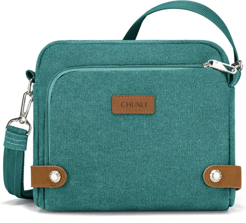 Vista 10 de Anti Theft Crossbody Bag for Women, RFID Blocking Travel Purse Slash Proof Verde militar