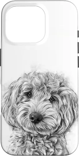 Vista 20 de iPhone 12/12 Pro Golden Doodle Retrato lindo perro ilustración caso de regalo