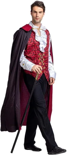 Vista 4 de Spooktacular Creations Renaissance Medieval Scary Vampire Deluxe Halloween Costume For Men Role-Playing Sins Cosplay