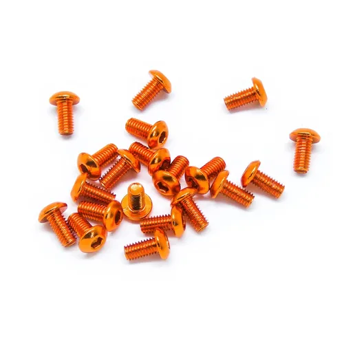 Vista 2 de 20pcs M3x6mm Tornillos de cabeza de botón 6063 Aluminio Hex Socket (Anodized Color Opciones) (Verde)