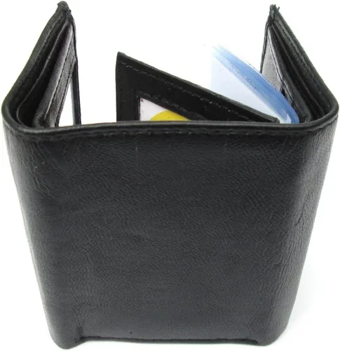 Vista 5 de Dangerous Threads Cartera de cuero negro para hombre Cordero clásico Trifold 731, Negro -, Classic