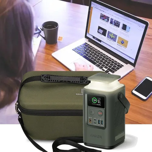 Vista 8 de Tourmate Anker PowerCore Reserve 192Wh Power Bank 60,000mAh LiFePO4 Cargador portátil de 60 W de energía portátil, solo funda (verde militar)