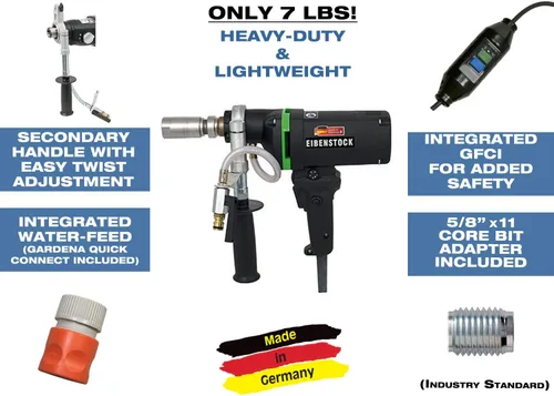 Vista 4 de CS Unitec END 1550 P - Taladro de núcleo de hormigón de capacidad de 2-5/8 pulgadas - Taladro de núcleo de diamante húmedo - para hormigón