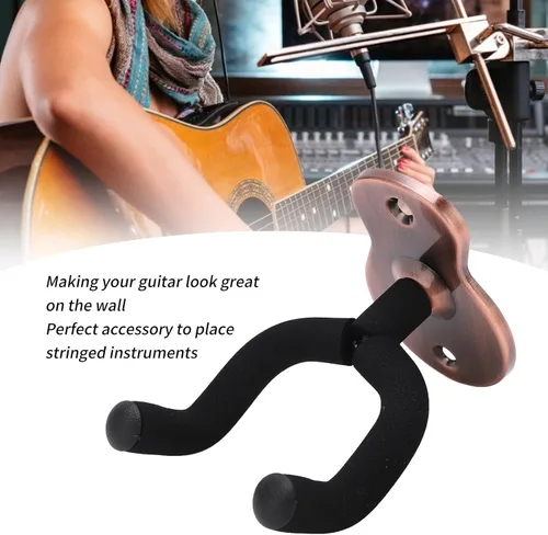 Vista 3 de Guitar Wall Mount Hanger Hook Holder, Space Saving (Rose Gold)