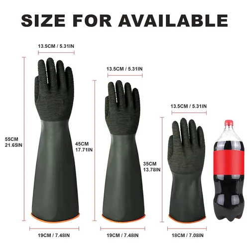 Vista 2 de North Tower Guantes de goma resistentes a productos químicos, guantes resistentes para trabajo con guantes impermeables para hombre