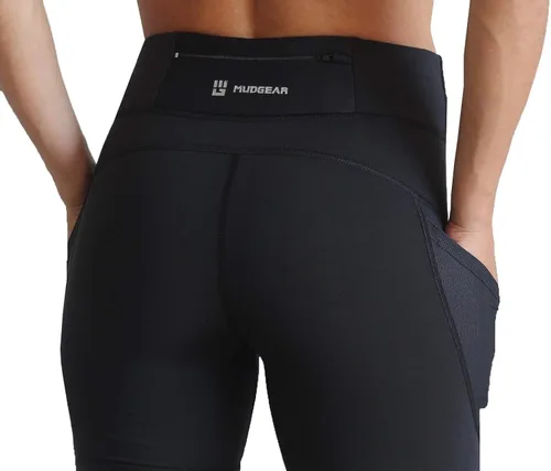 Vista 2 de MudGear Capri Flex-Fit - Leggings de compresión de cintura alta con bolsillos para mujer