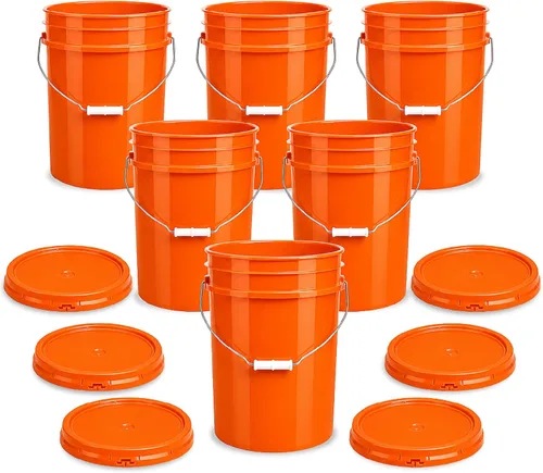 Vista 36 de Cubo de 5 Galones con Tapa Hermética Fabricado en EE. UU. Grado Alimenticio Plástico Premium HPDE Resistente Cubo Multiusos Duradero de 90