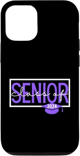 Vista 26 de iPhone 16 Seniors Class of 2024 Colors Purple and White Case
