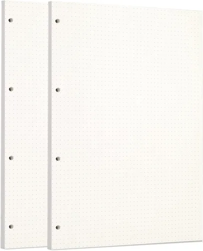 Vista 83 de Zelten 1 paquete A5 de 80 hojas/160 páginas 4 en 1 rayado cuadrado punteado en blanco hojas sueltas perforadas papel de repuesto de papel