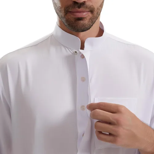 Vista 4 de Ropa musulmana para hombre, bata de caftán duradera, vestido largo de Dubai, ropa étnica, 1 bata suave