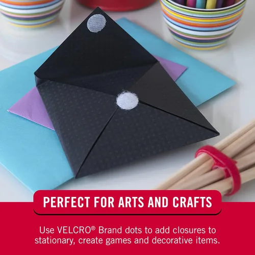 Vista 8 de Velcro Brand Puntos grandes de 1 pulgada con adhesivo Paquete de 100 círculos Cinta redonda de gancho y bucle adhesiva Imprescindibles