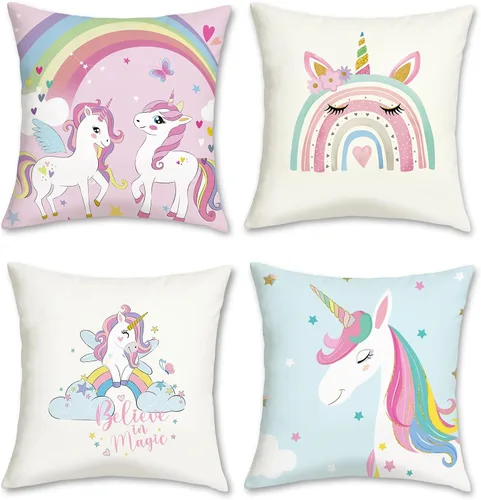 Vista 10 de Bonhause Juego de 2 fundas de almohada de cola de sirena de 18 x 18 pulgadas, fundas de almohada decorativas con diseño de conchas de mar y conchas