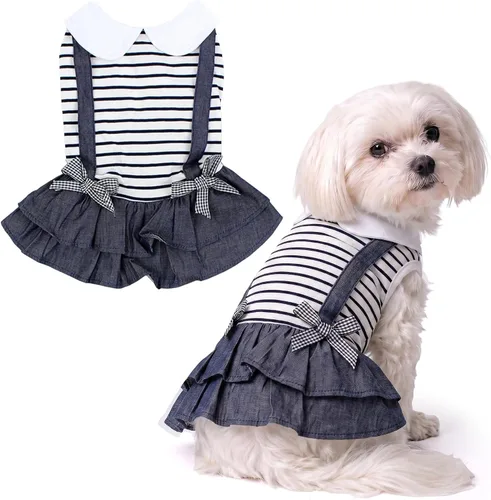 Vista 65 de Parisian Pet Chambray - Vestido para perro - Ligero sin mangas para perro, niña, talla XS Chambray en general