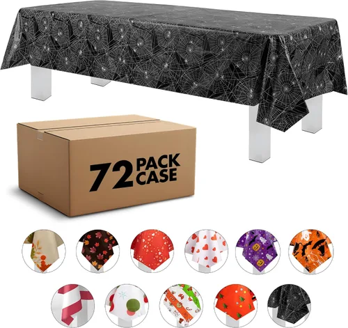 Vista 50 de Grandipity Mantel de plástico desechable de calidad prémium para fiestas con temática de globos de cumpleaños, 1 paquete, 54 x 108 pulgadas, mantel