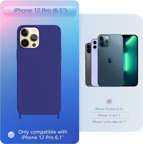 Vista 345 de Funda compatible con iPhone 8 Plus, iPhone 7 Plus/6 Plus/6S Plus con cordón, funda cruzada para iPhone con correa ajustable de silicona para iPhone
