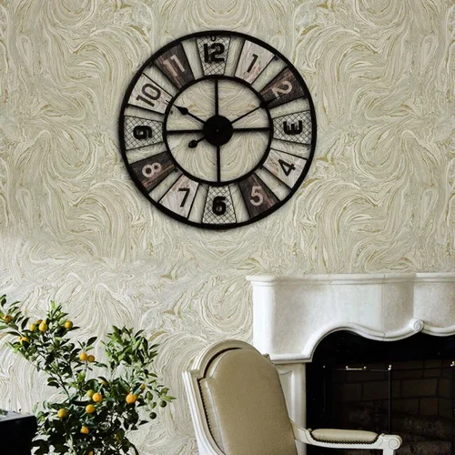 Vista 8 de Wall ClockGiant Wall Clock, 60 Cm Metal Silent Wall Clock Vintage Design Wall Clock for Kitchen, Living Room, Bedroom, Office, Bar