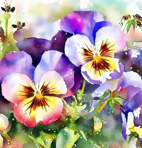 Vista 3 de Viola wittrockiana 'Swiss Giants' (Pansy, Mixed) Semillas de flores, grandes, flores vistosas, aspecto distintivo, altamente atractivo