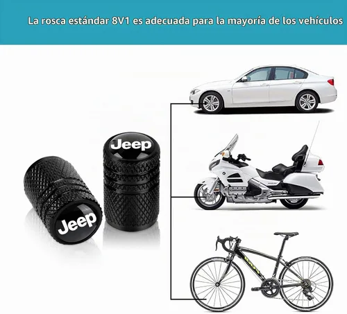 Vista 3 de 4 piezas Tapas de Vástago de Válvula de Neumático, Compatible con Serie Jeep Tapa de Vástago Universal Cubierta de Aire para Coche Accesorios