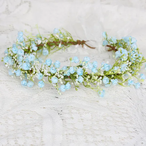 Vista 3 de Diadema de flores ajustable, guirnalda floral, corona, aureola, tocado bohemio con cinta, boda, festival, fiesta