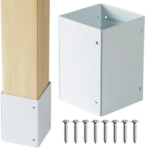 Vista 8 de Protector de poste ajustable de acero inoxidable 304 (rango de 3.3 a 6 pulgadas), protege buzones, cubierta y vallas de la lluvia y daños al