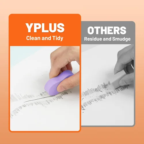 Vista 2 de Yplus Eraser Line - Borradores de lápiz de hipopolímero para escuela y oficina, lindo borrador de goma blanca para niños, artista sin residuos, 6