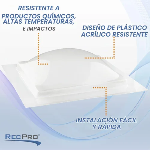 Vista 5 de RecPro Cúpula exterior para tragaluz RV Claraboya exterior universal de 14 x 14 pulgadas (transparente)