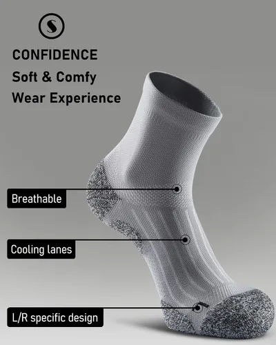 Vista 5 de Calcetines de compresión para hombres y mujeres, calcetines acolchados para correr y senderismo
