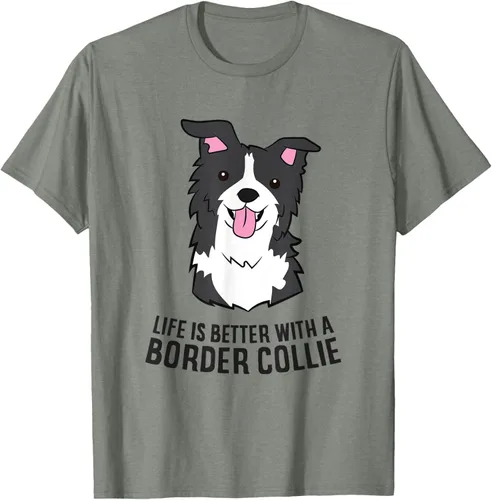 Vista 27 de Camiseta Border Collie Owner Life Is Better With a Border Collie Dog, Blanco, S
