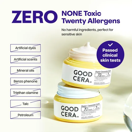 Vista 6 de HOLIKA HOLIKA Good Cera Super Ceramide Cream Crema facial calmante e hidratante para la piel Crema de ceramida hidratante coreana para la cara