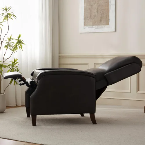 Vista 7 de VKNOW Silla reclinable de piel sintética con respaldo ajustable, color Marrón (Chestnut Brown)