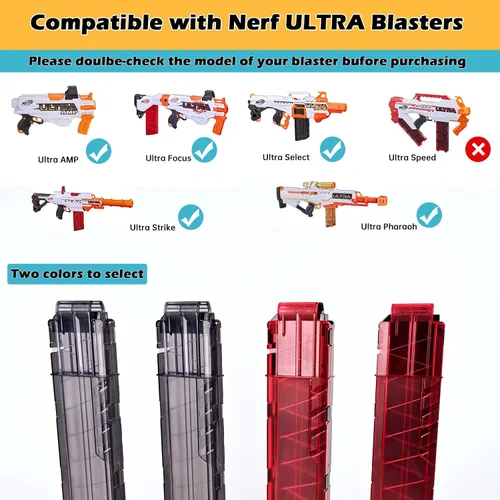 Vista 5 de Ultra Magazine, 18 dardos para cargador Nerf Ultra, 2 unidades, color negro
