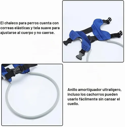 Vista 5 de Anillo ciego para perro, arnés ciego ajustable para perro, parachoques ciego para proteger gatos y perros con ceguera, visión borrosa, ojos enfermos