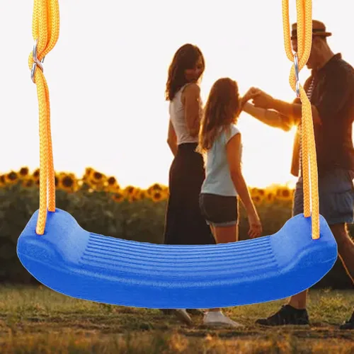Vista 5 de Asiento de columpio para niños, ligero, juego de columpios para exteriores con cuerdas, cómoda silla columpio para niños, para uso en el patio Azul