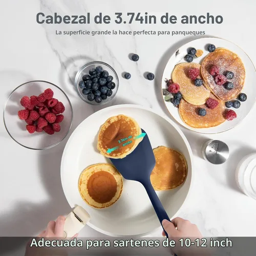 Vista 4 de Espátula de silicona resistente al calor de 600 ℉: espátula de cocina sólida U-Taste de 13.6 pulgadas, sin BPA, utensilio de cocina flexible y fino