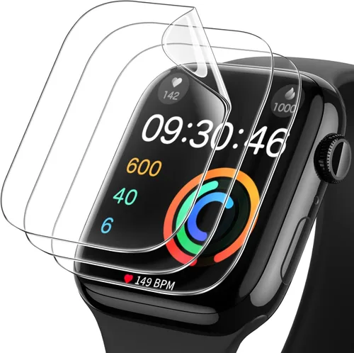 Vista 10 de JETech Protector de pantalla compatible con Apple Watch SE (2022/2020) /Series 6 5 4 de 1.57 pulgadas, película transparente de TPU HD, paquete de 3