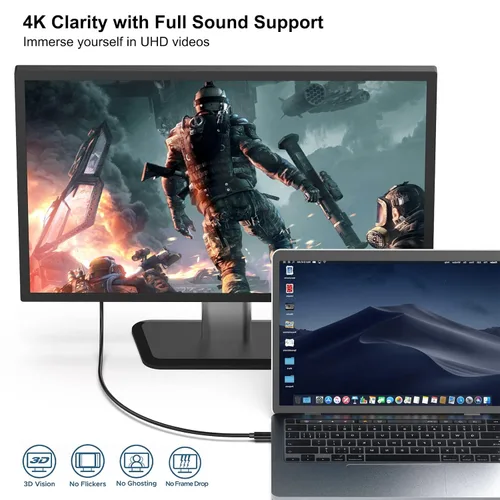 Vista 2 de BENFEI Paquete de 2 cables USB C a HDMI de 3 pies, cable USB tipo C a HDMI, Thunderbolt 3/4 compatible con iPhone 15 Pro/Max, MacBook Pro/Air 2023